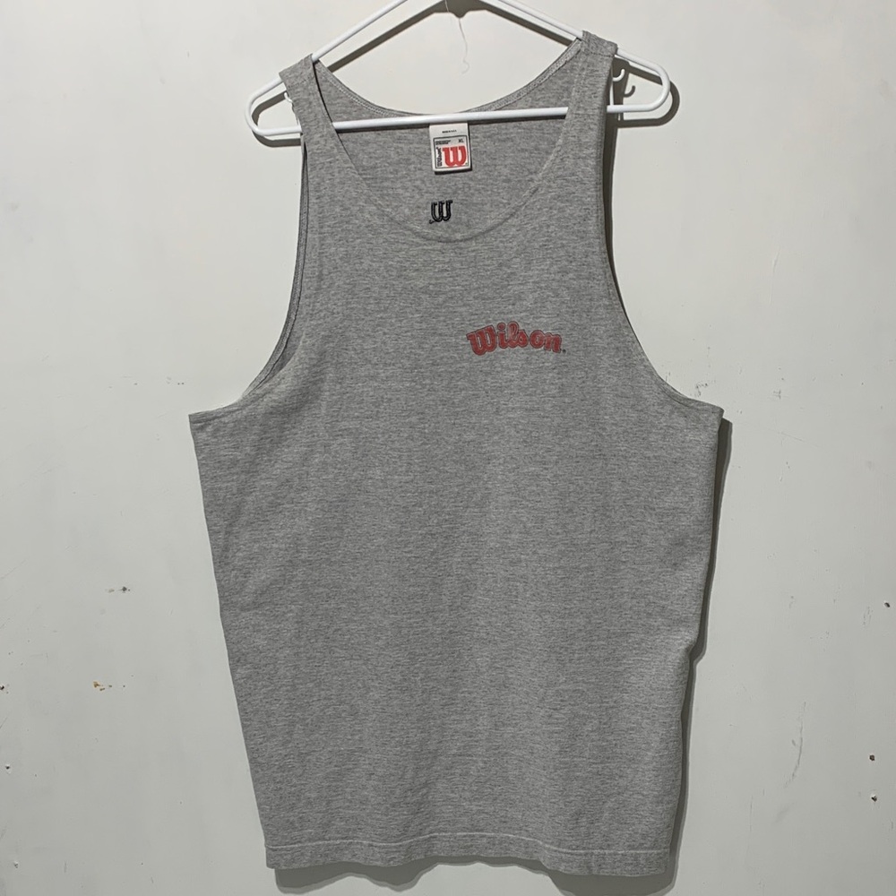 Vintage Wilson Gray Tank with Red Spellout Logo